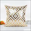 Almofada / travesseiro decorativo Home Têxteis Jardim Supersoft Veet Bronzing ER ER Coxim Decor Gold Decorativo e Branco Caixa de Caixa Drop