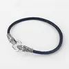 Genuine Leather Choker Necklace Dragon Collar Choker With Black Braided Leather 13 -17 2296