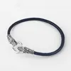 Echt lederen choker ketting Dragon kraag choker met zwart gevlochten leer 13 -17 3376