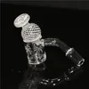 Rökning 100% Real Quartz Banger med glas Carb Cap Dish 14mm Domeless Nail Female Male 90 grader Quartzs Fara för DAB Rig Bong