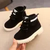 Boots 2 Style Inside Material Plush Kids Winter Cotton Fabric Spring Autumn Children Shoes Baby Toddler Boys Girls C10012 221007