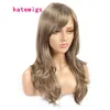 Parrucca bionda lunga sintetica Bionda Mix Parrucche ondulate di colore marrone naturale per le donne con frangia Cosplay Hair Style64699113018445