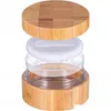 30 ml Tomt pulverfodral Bambu Kosmetisk burk Makeup Loose Powder Box Case Containerhållare med Sifter Lock och pulver