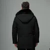 Mäns Ned Parkas Ryssland Vinterrock Jacka Vit Anka Tjock Varm Fur Collar Avtagbar Hat Män Windbreakers Overcoat