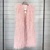 Women's Fur & Faux Mongolia Sheep Women Long Vest Colorful Warm Plus Size Plush Coats Female Jacket Autumn Winter Furry Outerwear