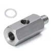 PQY - Stainless steel 1/8'' BSPT Oil Pressure Sensor Tee to NPT Adapter Turbo Feed Line Gauge T-Piece PQY-OGA02