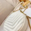 2020 vrouwen crossbody tassen schoudertas kleine ronde tas ontwerper vrouwelijke handtas voor vrouwen PU lederen retro-ketting wit
