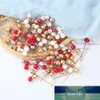 50pcs/lot mini fake plastic berry artificial flower red cherry pearlescent stamen wedding Christmas decoration DIY gift box