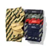 Luulla Summer New Fashion Men Print Pattern Cotton Cargo Shorts Men Casual Loose Fit Mutil Pockets Striped Shorts Men Legwear T200409