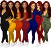 Womens Twee stuk trainingspakken lange mouwen stretchy outfits rits vest Potlood broek plus size sportkleding jogger sets