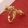 Coole Männer Kopf Drachen Ring Gold Farbe Messing Tier Afrikanische Party Hochzeit Ring Schmuck Geschenke