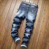 Pontalon Homme Jean Homme Новые синие рваные джинсы Tejanos Hombre Slim Pantalon Hombre Прямые брюки Vaqueros Повседневные джинсы для мужчин285C