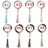 Camouflage Silikon Bead Armband Keychain Party Suede Tassel Handled Keyring Bangle With Metal Buckle Women Pendant Gift 8 stilar