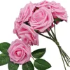 Kadınlar için Hediyeler Zümrüt Yeşil Çiçekler Yapay Gül 8cm 100 PCS Gelinin Buket Düğün Resepsiyonu için Avcı Yeşil Çiçekler 270X