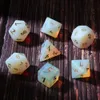 Semi-precious Stones 7pcs/set D&D Loose Gemstones Professional Handmade Custom Engrave Dungeons & Dragons RPG Board Game Digital Entertainment Polyhedron Stone Dice