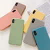 Candy Color Matte Fodral Soft TPU-lock för iPhone 12 11 Pro Max XS XR X 6 7 8 Plus Galaxy S10 S20 Not 10 A10S A71 800PCS / Lot