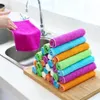 竹繊維ストーブタオルのシンクの清掃手洗いの皿のパン油の汚れ布の移動キャンプタオルの掃除フェースクロスツールYHM886