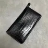 Authentic Real Crocodile Belly Skin Businessmen Card Holders Long Wallet Genuine Alligator Leather Male Large Phone Clutch Purse2728941