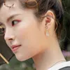 Thaya zilveren kleur oorbellen naalden oormaat 18k goud zirkoon charms stud voor jong meisje fijne sieraden cadeau 220121