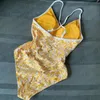 Bikini mode sexiga kvinnor badkläder heta säljer baddräkt gratis frakt baddräkter klassiska brev tryckt blå set bra bodysuit bikinis sommar en bit strand design