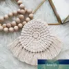 Pure Handmade Cotton Macrame Cup Pad Bohemia Tablecloth Table Mat Northern Europe Braid Non-slip Insulation Mats Kitchen Tools