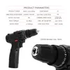 Perceuse sans fil à impact électrique 18V Batterie au lithium haute puissance Perceuses à main rechargeables sans fil Accueil DIY Tournevis électrique 201225