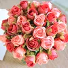 12 pcs/lot 25 cm Rose Soie Fleurs Artificielles Bouquet De Mariée Romantique Fausses Fleurs pour La Décoration De Mariage À La Maison Fournitures De Fête D'intérieur AL8069