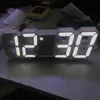 3d vakna upp nattljus USB LED Digital väggklocka bordsbord Larmklocka Display Elektronisk klocka Heminredning H1230