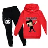 Findpitaya giyim setleri hoodies ceket bayan sweatshirt et pants çocuk blueeredblack 2011264019140