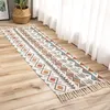 Home Decor Room Carpet Cotton And Linen Knit tassel Rug Decoration print in the bedroom Anti-slip doormat Living 220301