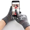 Fünf Finger Handschuhe Unisex Weihnachten Kaschmir Gestrickte Winterhandschuhe Warme Dicke Touchscreen Skifahren # T5P1