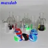 Catcher de cinzas de 18 mm de 18 mm para água de água de vidro Bongo 45 90 graus Ashcatcher com 7ml de recipientes de silicone Banger