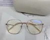 Lunettes de soleil carrées en métal de style modèle pour femmes élégantes avec monture de lunettes de soleil à verres transparents 55-17-145 pour étui d'emballage complet sur ordonnance