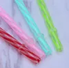 Pailles à boire en plastique réutilisables de 9 pouces, Tubes de boisson en PP à rayures dures multicolores avec brosse WWQ