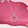 100% Real 925 Sterling Silver Moments Małe Pave O Naszyjniki Wisiorek Dla Kobiet Moda Biżuteria Collgantes Bez Łańcucha Q0531