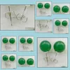 Stud Earrings Jewelry Genuine 10Mm Natural Green Jadeite Jade 925 Solid Sier Aaa Drop Delivery 2021 Jpvfw8530650