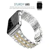 Generation-Kettenarmband aus massivem Edelstahl, geeignet für Apple Watch 7, 6, 5, 4, 3, 2, 1 SE, Metallarmband mit sieben Perlen