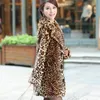 Nieuwe Winter Dames Faux Konijnenbontjas Dikke Warme Leopard Mink Jas Trench Coats Sexy Luxe Vrouwelijke Overjas Plus Size 201029