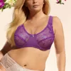 YANDW Mulheres Lace Bralette Bra Plus Size Unpadded A B C D DD E F 36 36 38 40 42 44 Sexy Lingerie Cup completo Underwire Floral Mesh 201204