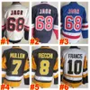 Vintage Retro Hokej 68 Koszulka Jaromir Jagr 66 Lemieux 35 Tom Barrasso Paul Coffey Bryan Trottier Joe Mullen Mark Recchi Larry Murphy 87 Sidney Crosby 71 Evgeni Malkin