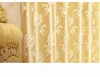 寝室の窓のためのヨーロッパのゴールデンロイヤルの高級カーテンリビングルームの窓のカーテンエレガントなドレープヨーロッパのカーテンホームウィンドウの装飾