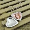 Women's 925 Sterling Silver Necklace Cute Heart-shaped Box Pendant Design Can Place Photo Pendant Necklace Solid Silver Bead Q0531