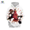 Sonspee Märke Kawaaii Megumin Konosuba 3D Print Hoodies Sweatshirt Hipster Anime Unisex Face Topps Cosplay Kostym Pullovers H70 201021