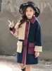 Otoño Invierno abrigos para niñas abrigo de lana ropa para niños prendas de vestir de moda abrigo chaqueta de retazos cálida ropa para niños