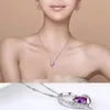 Simples Bonito Love Coração Pingente Colar Para As Mulheres Senhora Moda Jóias Qualidade De Cristal Austríaco Diamantes Colares Presentes de Prata Chai