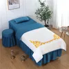 Conjuntos de cama Europeu Bordado 4-6pcs Salão de beleza Set Cama Saia Massagem Spa Billowcase Quilt Duvet Cadeira Tamanho personalizado # S