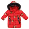 4-11歳の子供の厚い綿パドのパーカー大きな毛皮の襟の長い冬のコートLJ201125のためのホットな女の赤ちゃんのコットンパッドコート