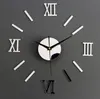 Modern DIY Number Wall Clock 3D Mirror Surface Sticker Home Decor Art Giant Wall Clock Watch With Roman Numerals Big Clock