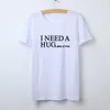 Jag behöver ett stort glas vin roligt T-shirts Kvinnor Tryckt Camiseta Mujer kortärmad bomull Tshirt Kvinnor Svart Tee Femme T200525