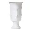 Ceramic Vase Muse Face Lip Multifaceted Vase Home Decoration Vase Artificial Flower Jewelry LJ201209